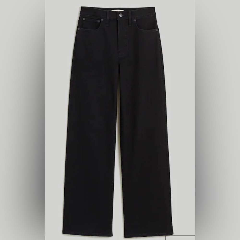 Madewell The Perfect Vintage Wide Leg Jean Size 26 Black Wash